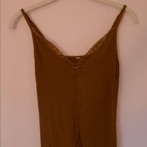 Burnt Umber Tanktop with lace detailing